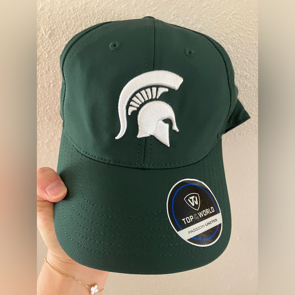 Michigan State Spartans "Top of the World" Green Baseball Cap NEW